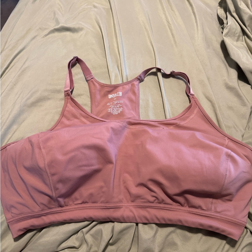 Duluth Trading Co Pink Sports Bra with Racerback Design